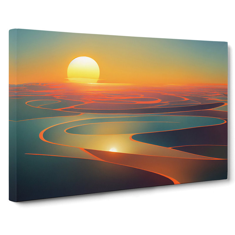 Modern Sunrise Abstract - Wrapped Canvas, 40cm H x 60cm W x 3cm D
