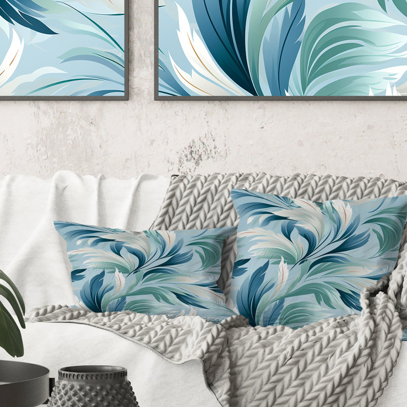 Coussin décoratif imprimé tropical Azure III