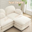 Canapé en forme de nuage avec dossier incurvé et accoudoirs, coussins lombaires, conception modulaire avec coussin de soutien double couche, assemblage facile pour le salon-1319373875
