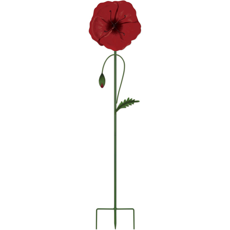 Piquet de jardin coquelicot