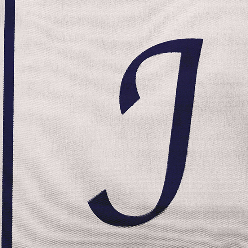 Reversible Throw Pillow, J, 26"x26", Navy Blue/White