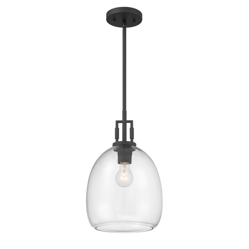 Mini-luminaire suspendu 1 lumière Orvis 10 ", Noir