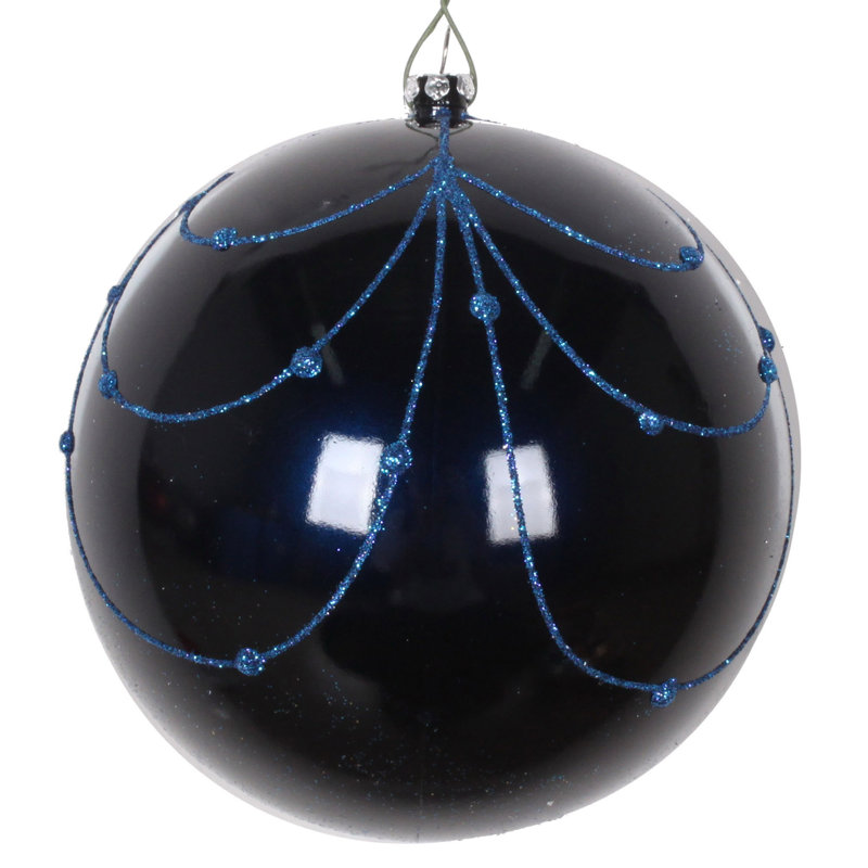 Ornement boule de rideau à paillettes bonbon, H 4 po x l 4 po x P 4 po, Vin