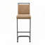 Tabouret de bar rembourré avec pieds dorés