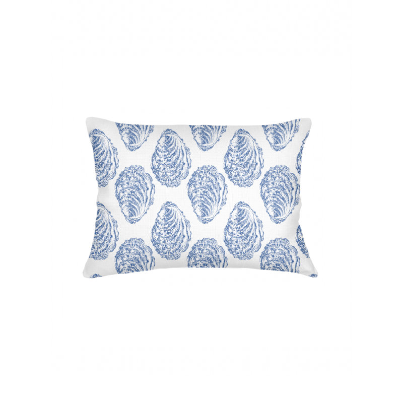 Printed Pillows Linen Pillow Cover & Insert, Blue, Rectangle 14" H x 20" W, Pillow Cover Only - No Insert