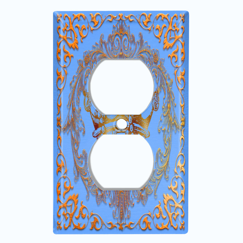 Patterned 1 - Gang Duplex Outlet Standard Wall Plate