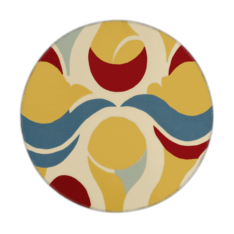 Funky Pulse Indoor And Outdoor Area Rug, Round 5'