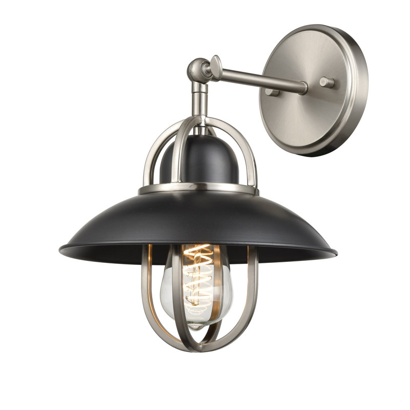Appliquee à bras 1 lumière à intensité réglable Clearfield, Graphite / nickel satiné