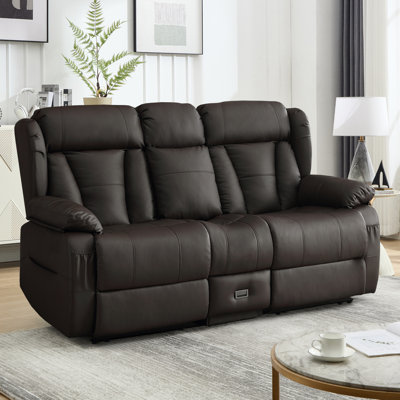 Canapé inclinable Causeuse, canapé inclinable pour véhicule récréatif, causeuse inclinable manuelle avec console pour le salon, sièges de cinéma maison avec AC / USB C / USB et tiroir