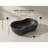 Luxury Dark Grey Natural Marble Vessel Sink, 23.6" Organic Wavy Shape Stone Basin, Solid One-Piece Carved, Matte Finish Vanity Bowl (60Cm X 36Cm)