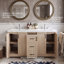 Ensemble de meuble-lavabo double autoportant 59 po avec lavabo SMC, armoire à grain de bois en bois aggloméré 59 po et tiroirs divisés (bois)