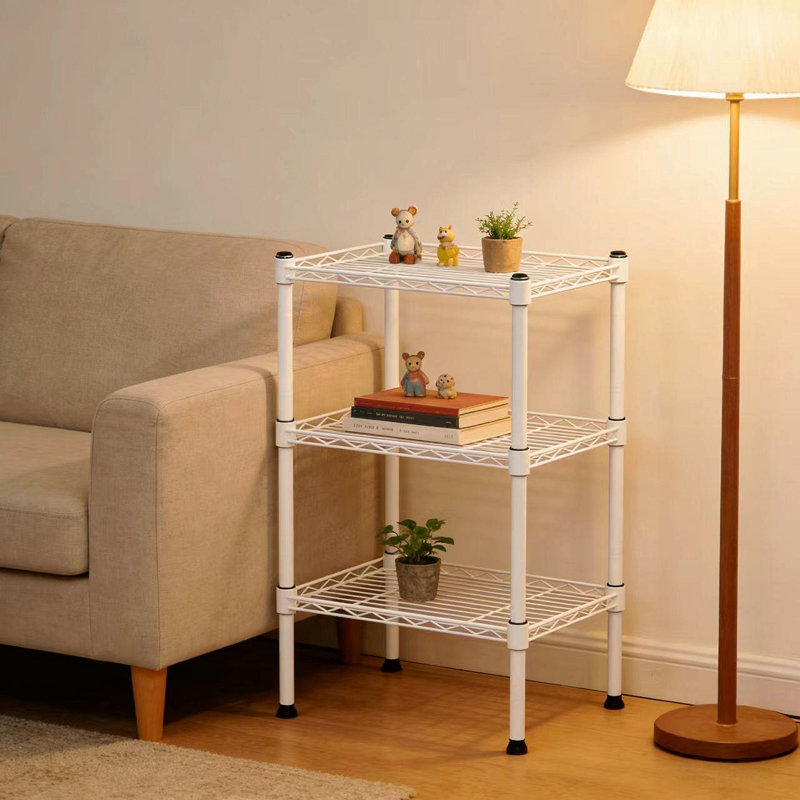 3-Tier Heavy-Duty Steel Wire Shelving Unit, Tool-Free Assembly, 55 lbs per Shelf