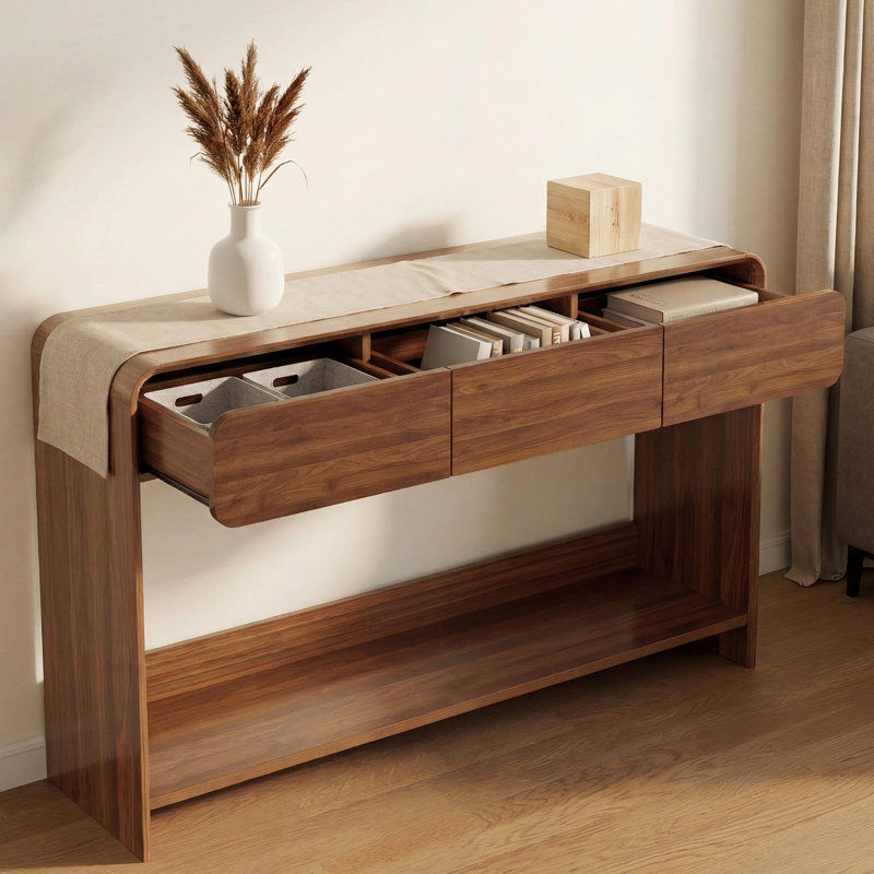 Console, table d'entrée et table de canapé en bois Angela