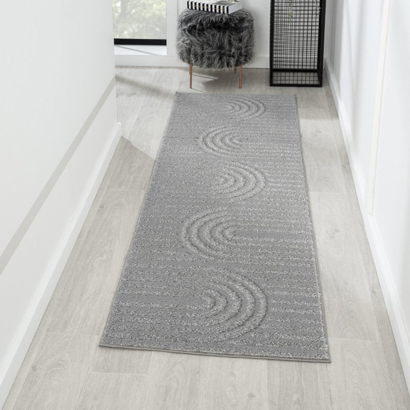 Tapis Ibiza, Argent, Tapis de couloir de 2 pi x 7 pi