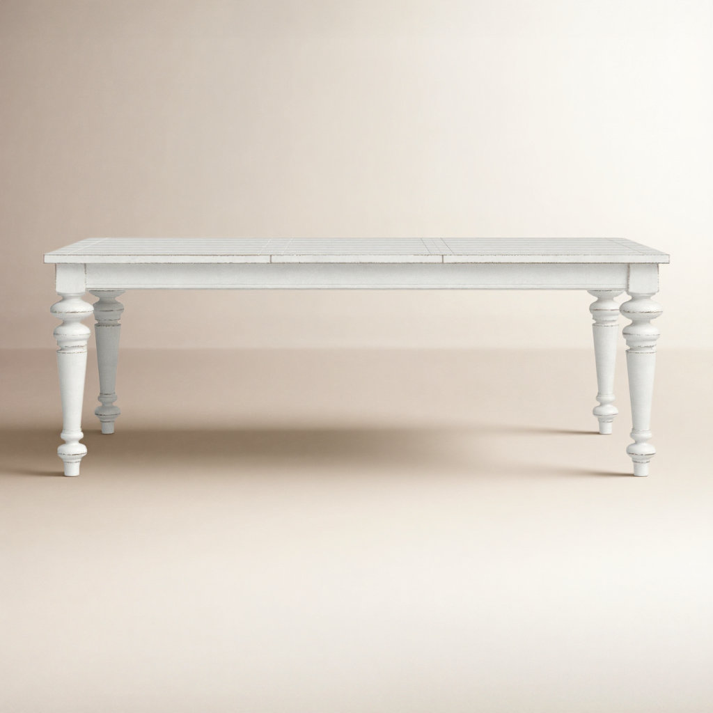 Crain 72" Extendable Dining Table, White, 30" H x 58" L x 38" W
