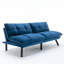 Lit pliant moderne, bleu marine, pièces ajustables, lit bleu pour petit appartement avec accoudoirs doux et lisses, pièce