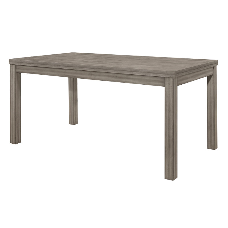 Rie Dining Table, 64 Inch Rectangular Tabletop, Gray Melamine Board