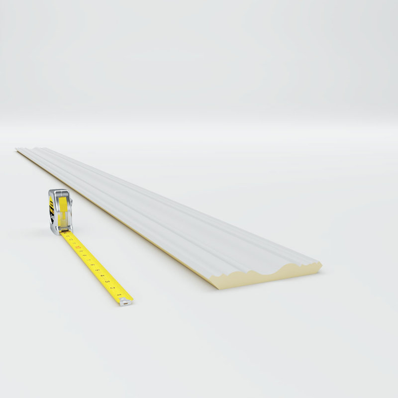 Primed White Polyurethane Geometric Crown Moulding Sample
