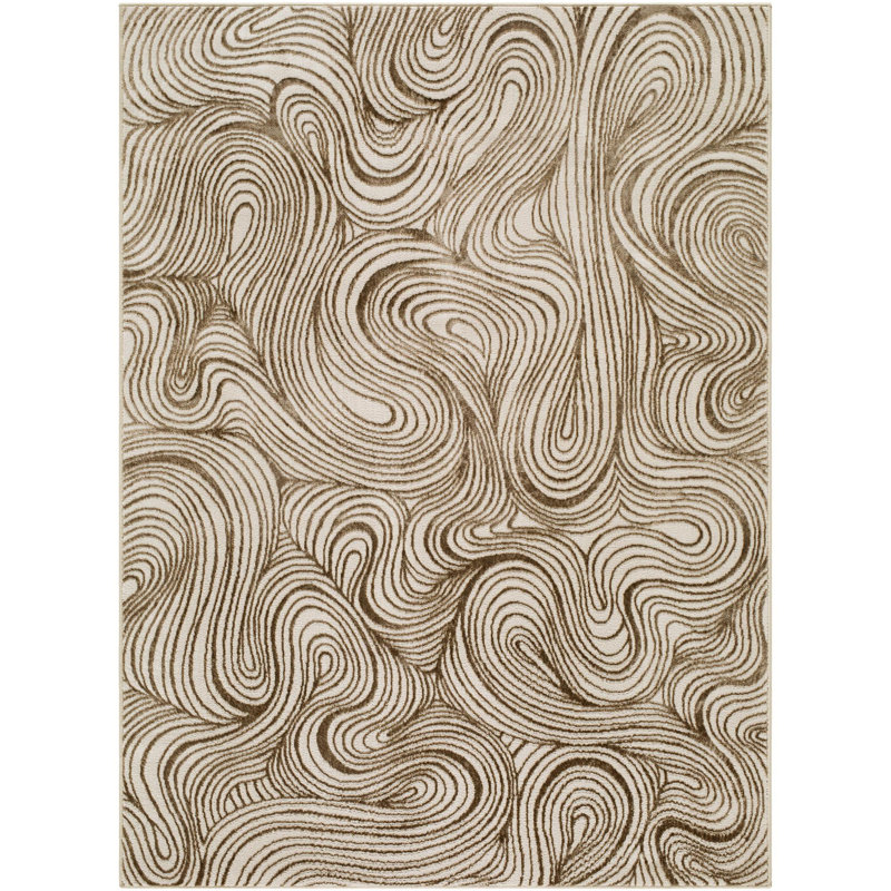 ELLE Decor X Livabliss Grenelle Machine Woven Rug, Rectangle 7'10" x 10', Brown
