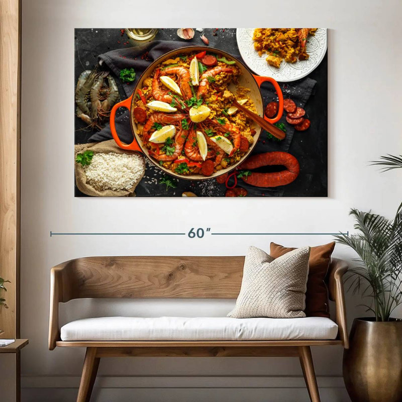 Yarlin Seafood Paella, 34" H x 51" W