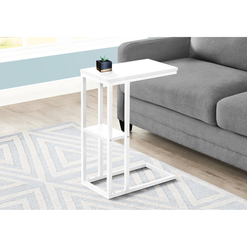 Élément de mobilier de table d'appoint de chambre à coucher - stratifié blanc