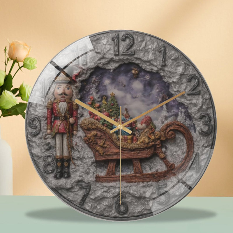 Horloge murale de Noël - Casse-noisette - Traîneau-Horloge