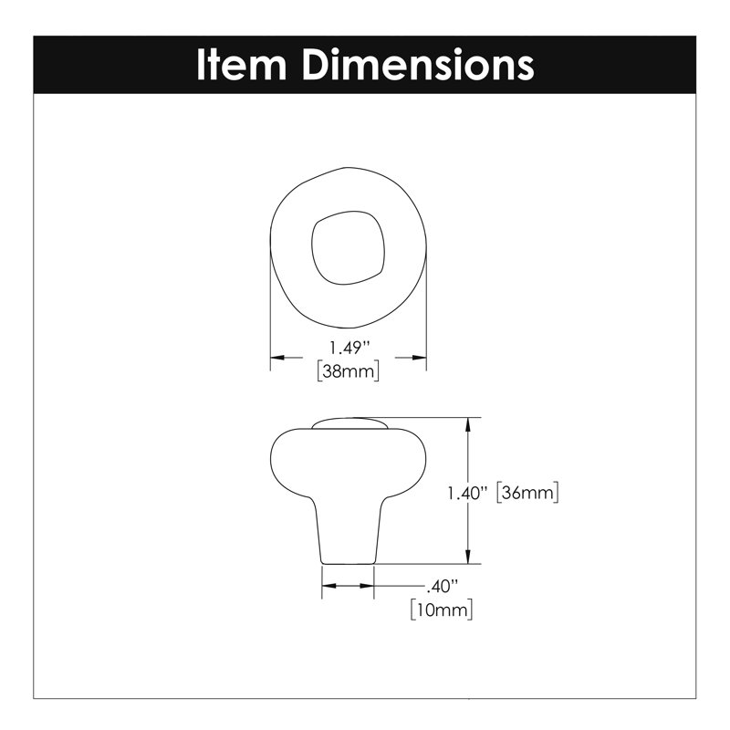 Refined Rustic Collection Mushroom Knob - 1-1/2 " Diameter Cabinet Knob Rustic Iron - Craftsman Hardware for Drawers & Cabinets