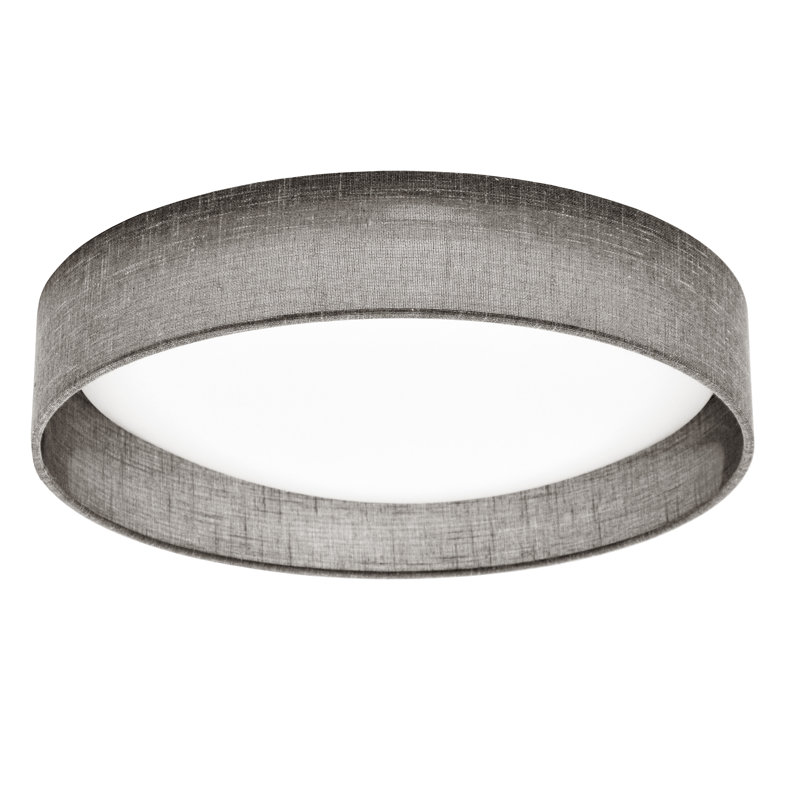 Plafonnier encastré DEL avec abat-jour cylindrique à 1 lumière 15 po Jeannie, gris