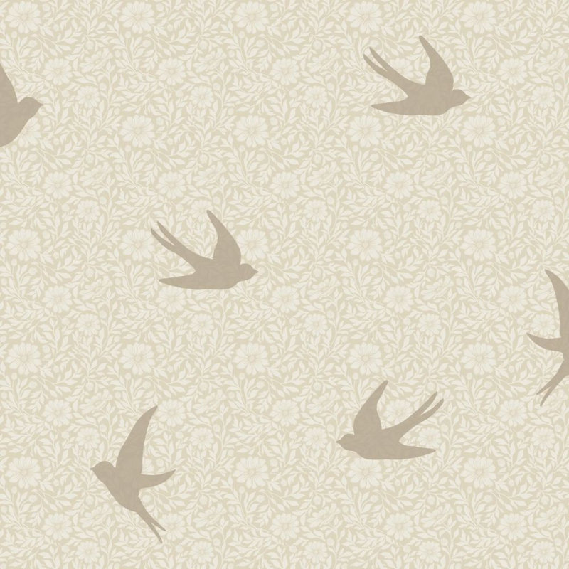 Papier peint Sparrow Silhouettes, Beige
