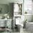  Freestanding Over The Toilet Storage Cabinet, Farmhouse Bathroom Storage With Adjustable Shelf & Barn Door-834105211