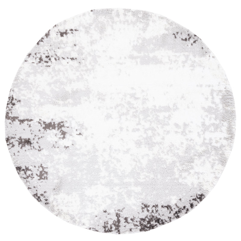 Mahle Light Gray/Dark Gray Area Rug, Round 7'