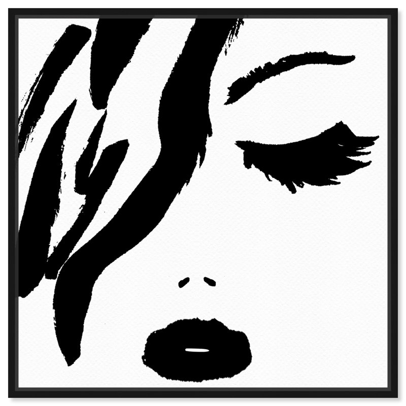 " All Black Lipstick ", Framed Print, 31" H x 31" W, Black