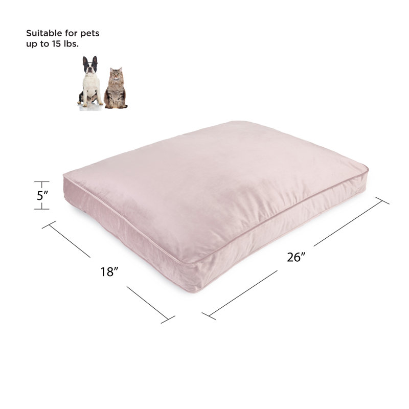 Lit en velours doux réversible recto-verso et réversible Tucker Murphy Pet ™ rempli de fibre de polyester blanc / bleu, Mauve
