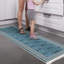 Tapis bleu lavable à la machine infroissable à bordure plate pour le salon, le couloir-963446311