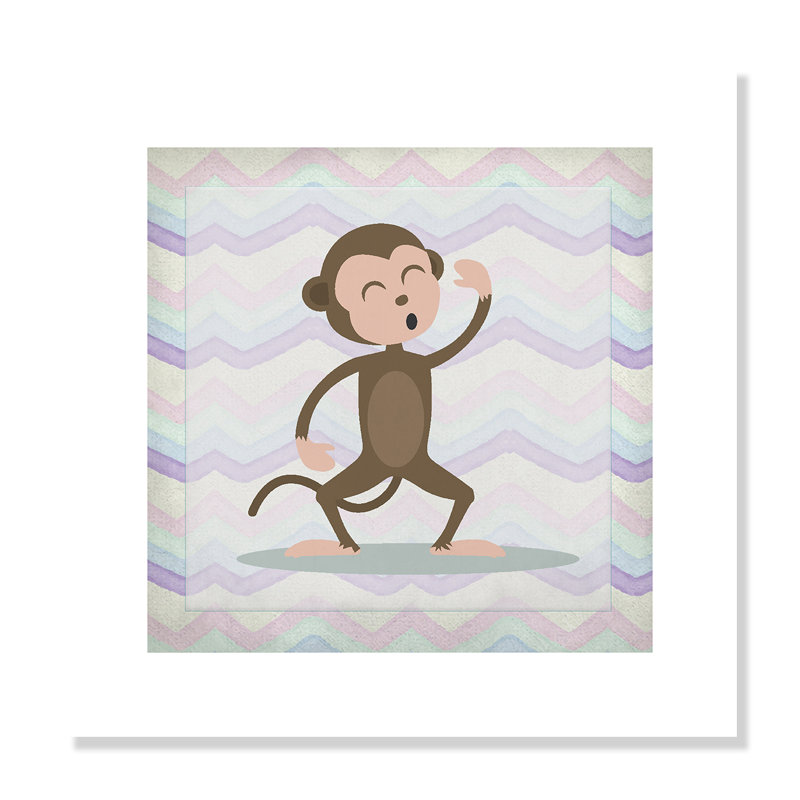 Adhésif décoratif «Pink Monkey Time», H 10 po x l 10 po x P 1 po, Papier