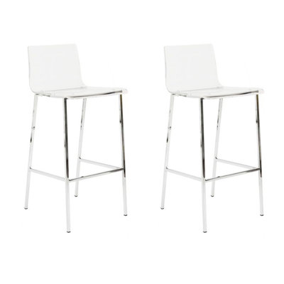 Ensemble de 2 tabourets de bar en acrylique à dossier bas avec dossier en or Micheal's