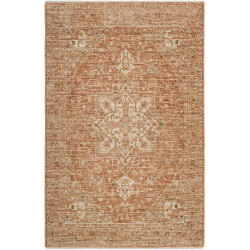Tapis tissé à la machine Autumn, Ivoire, brun, brun clair, gris clair, Rectangle 6 pi 7 po x 9 pi 6 po
