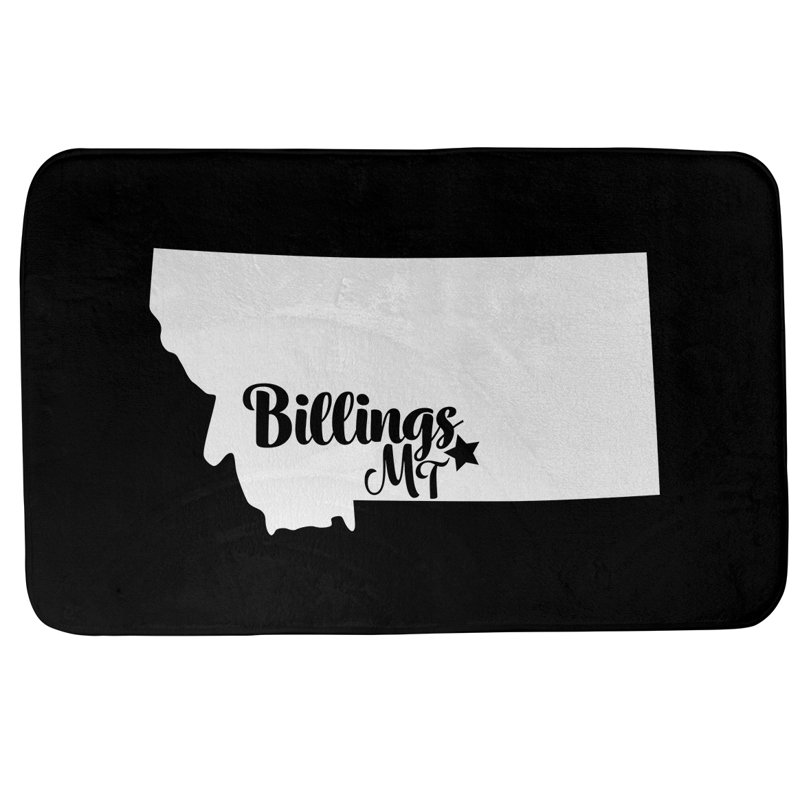 Tapis pour salle de bain ancrage alaska, l 21 po x L 34 po, Bleu, Billings Montana