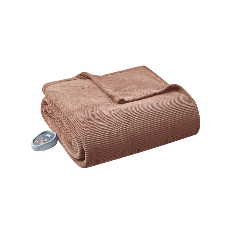1PC Heated Blanket, Gray, Twin