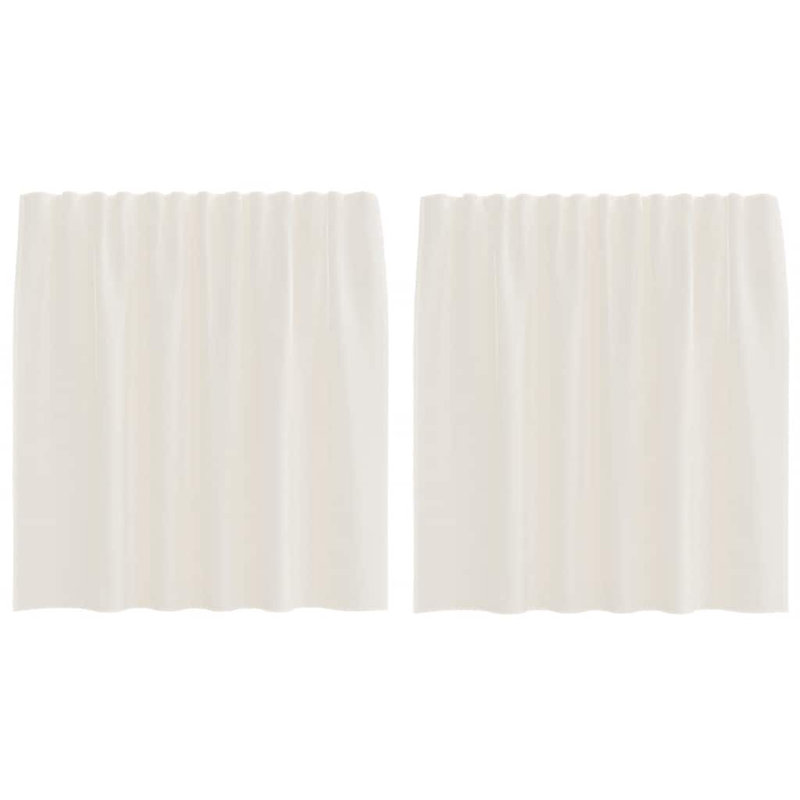 Semi Sheer Curtain Pair, Cream, 140cm Width x 140cm Drop