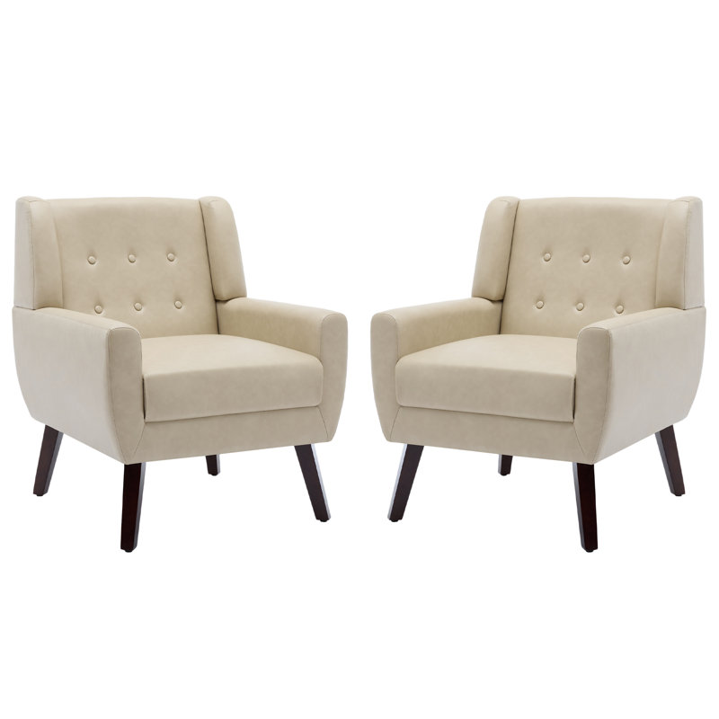 Fauteuil d'appoint Jaqueze, Similicuir crème