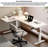 L-Shaped Hand-Crank Adjustable Height Desk-1346835364