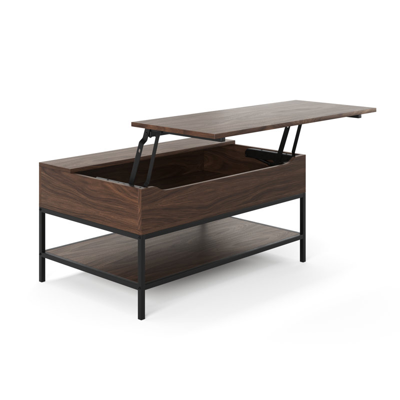 Table basse à plateau relevable avec rangement