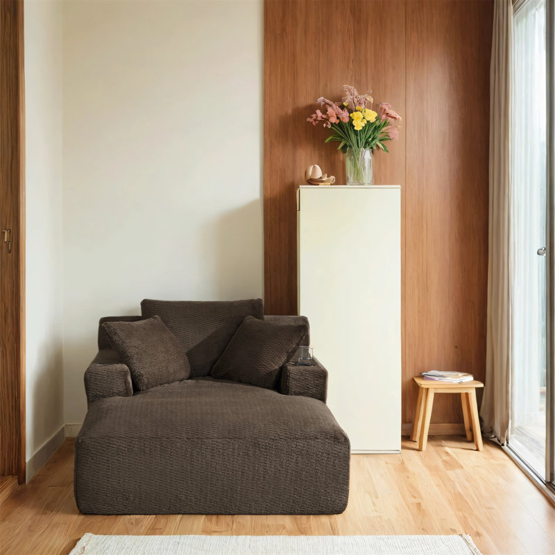 Très grand fauteuil inclinable et confortable, Brun