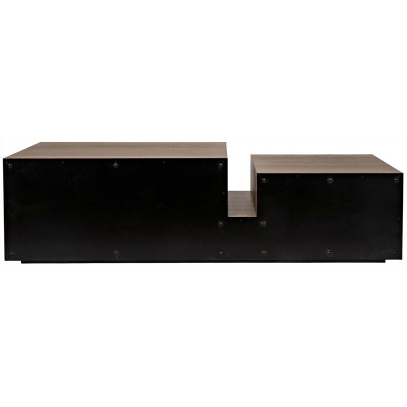 Nido Rectangular Dark Walnut and Matte Black Coffee Table
