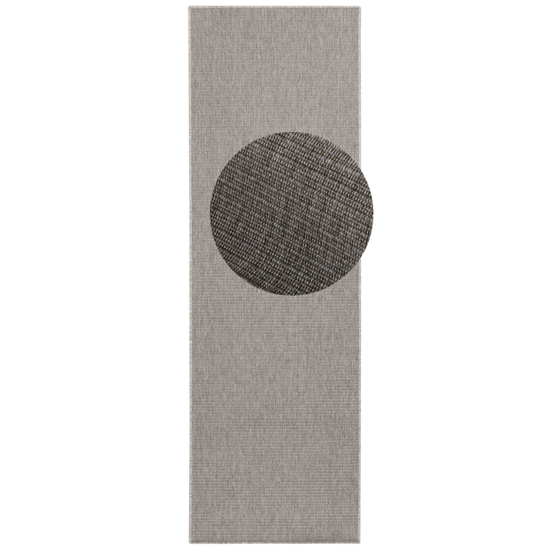 Nature Flatweave Silver/Grey Rug, Rectangle 80 x 150cm