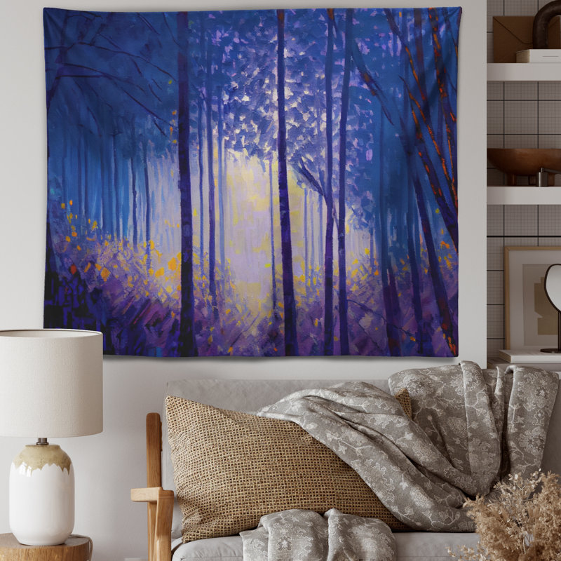 Tapisserie en polyester avec des punaises, H 32 po x l 39 po