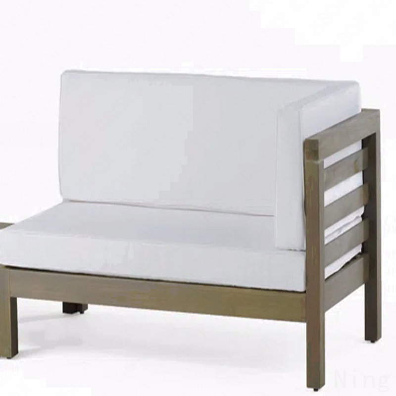 Banc d'angle, White Cushion/Gray Frame