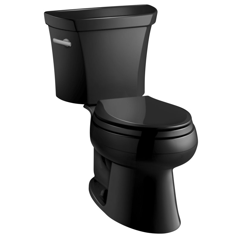 Wellworth® 1.6 GPF Elongated Two-Piece Toilet (Seat Not Included), Left-Hand, Black