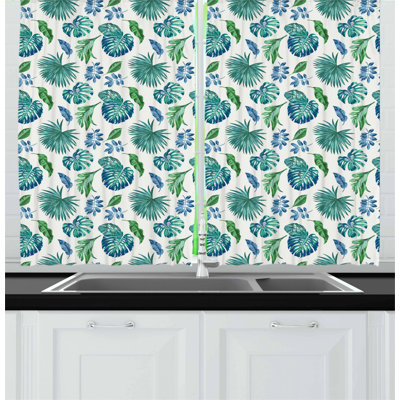 Floral Tailored Kitchen Curtain